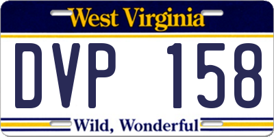 WV license plate DVP158