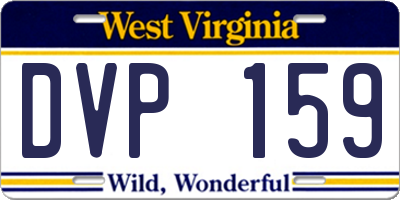 WV license plate DVP159