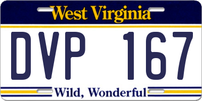 WV license plate DVP167