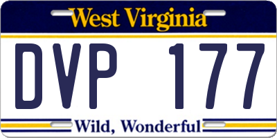 WV license plate DVP177