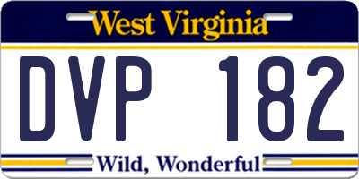 WV license plate DVP182