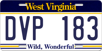 WV license plate DVP183