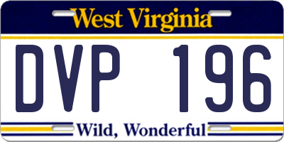 WV license plate DVP196