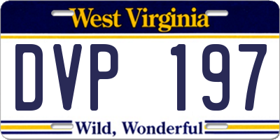 WV license plate DVP197