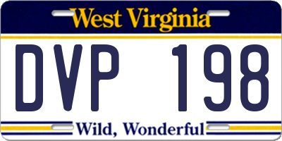 WV license plate DVP198