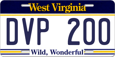 WV license plate DVP200