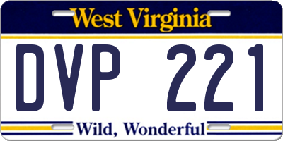 WV license plate DVP221