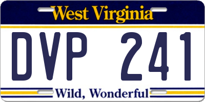 WV license plate DVP241