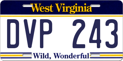 WV license plate DVP243