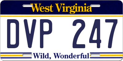 WV license plate DVP247