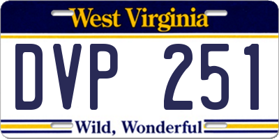 WV license plate DVP251