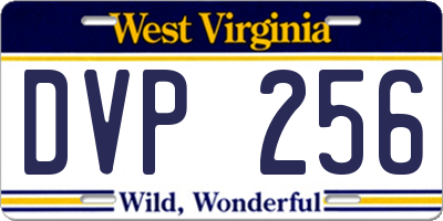 WV license plate DVP256