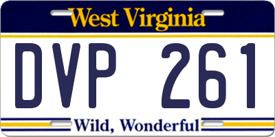 WV license plate DVP261