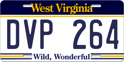 WV license plate DVP264