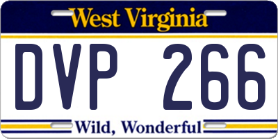 WV license plate DVP266