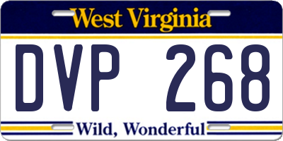 WV license plate DVP268