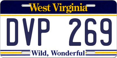 WV license plate DVP269