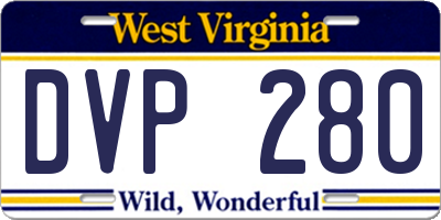 WV license plate DVP280