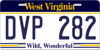 WV license plate DVP282