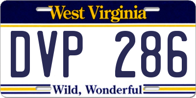 WV license plate DVP286