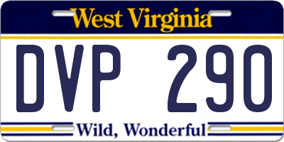 WV license plate DVP290