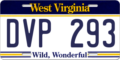WV license plate DVP293