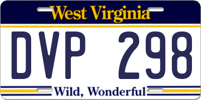WV license plate DVP298