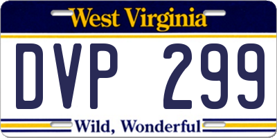WV license plate DVP299