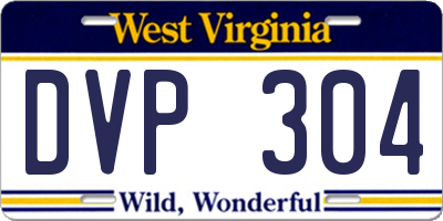 WV license plate DVP304
