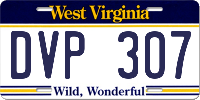 WV license plate DVP307