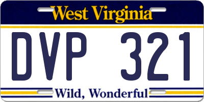WV license plate DVP321
