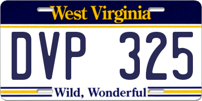 WV license plate DVP325