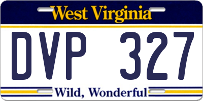 WV license plate DVP327