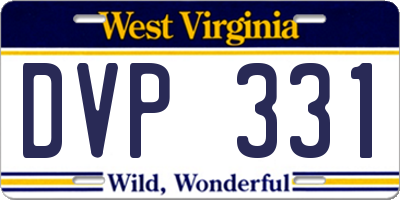 WV license plate DVP331