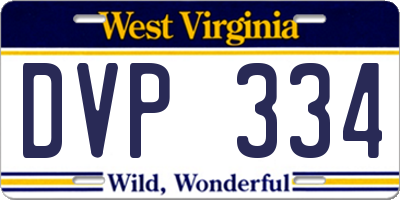 WV license plate DVP334