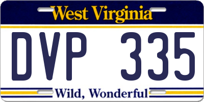 WV license plate DVP335