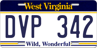 WV license plate DVP342