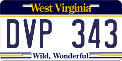 WV license plate DVP343