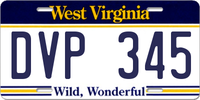 WV license plate DVP345