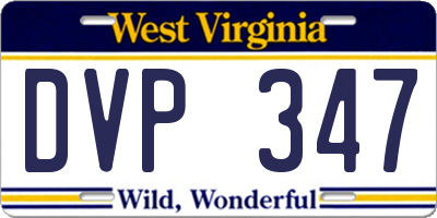 WV license plate DVP347
