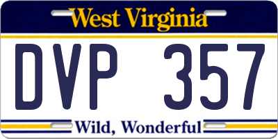 WV license plate DVP357