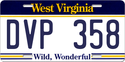 WV license plate DVP358
