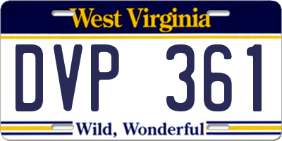 WV license plate DVP361