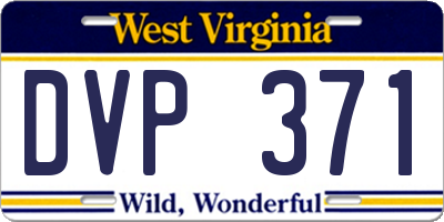 WV license plate DVP371