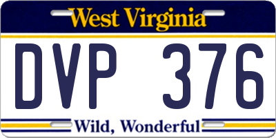 WV license plate DVP376
