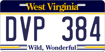 WV license plate DVP384