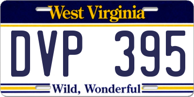 WV license plate DVP395