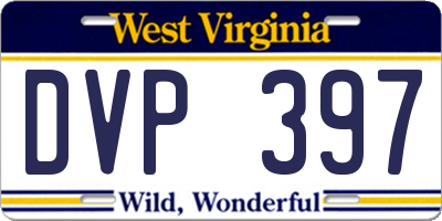 WV license plate DVP397