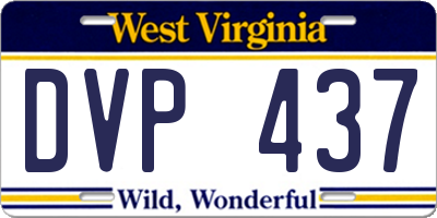 WV license plate DVP437