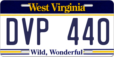 WV license plate DVP440